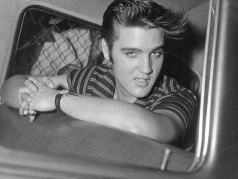 Image of Elvis Presley in a truck